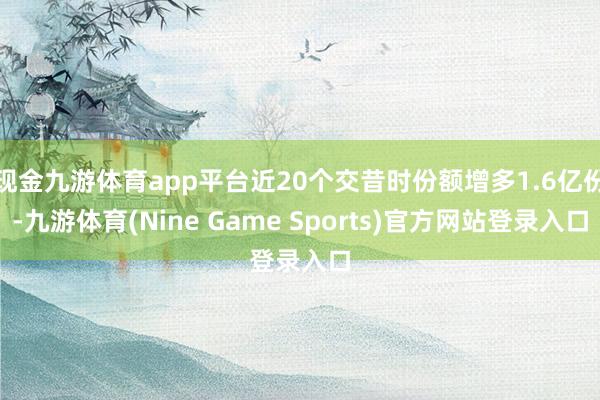 现金九游体育app平台近20个交昔时份额增多1.6亿份-九游体育(Nine Game Sports)官方网站登录入口