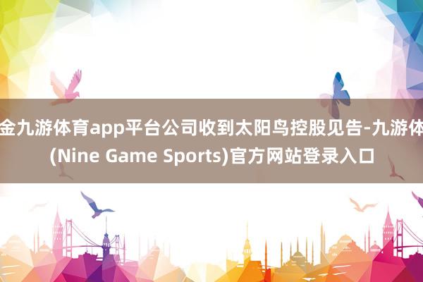 现金九游体育app平台公司收到太阳鸟控股见告-九游体育(Nine Game Sports)官方网站登录入口