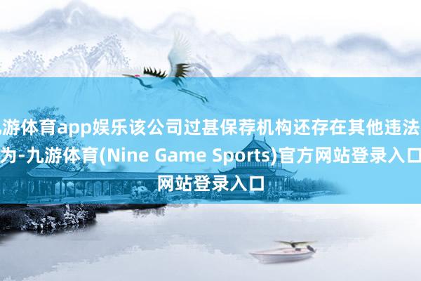九游体育app娱乐该公司过甚保荐机构还存在其他违法行为-九游体育(Nine Game Sports)官方网站登录入口