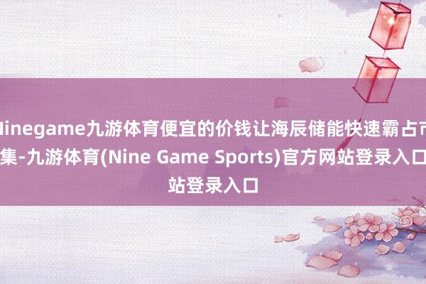 Ninegame九游体育便宜的价钱让海辰储能快速霸占市集-九游体育(Nine Game Sports)官方网站登录入口