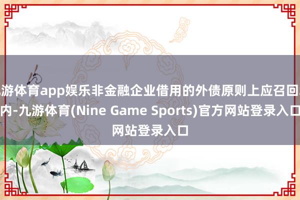 九游体育app娱乐非金融企业借用的外债原则上应召回境内-九游体育(Nine Game Sports)官方网站登录入口